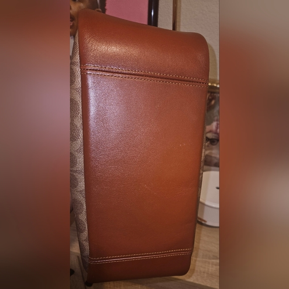 SOLD🧡 Coach Coated Canvas Tan Rust Signature Cary Shoulder Bag & Wallet Bundle - Picture 10 of 16